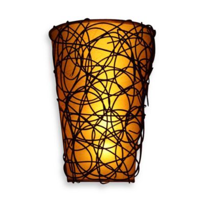 It s Exciting Lighting Battery Powered LED Wicker Shade Wall Sconce with Remote Control ...
